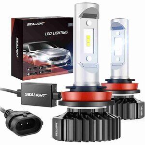 SEALIGHT White LED Headlight Bulbs X1 H11/H9/H8 100W 6000K